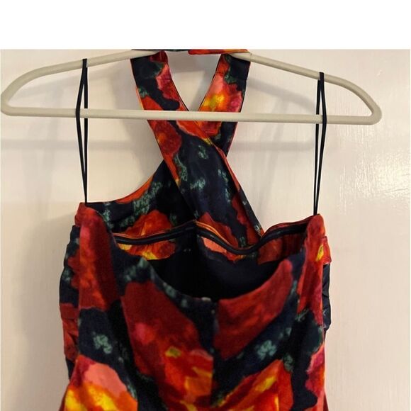Cinq à Sept Trini Satin Floral Halter Neck Mini Wrap Dress, Size 10 NWT & 495.00 - Picture 14 of 14